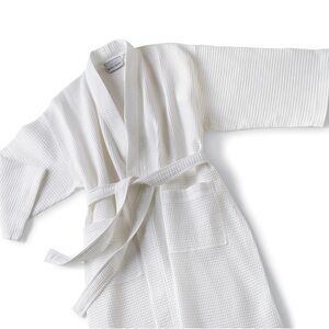 White Seashell Waffle Knit Robe